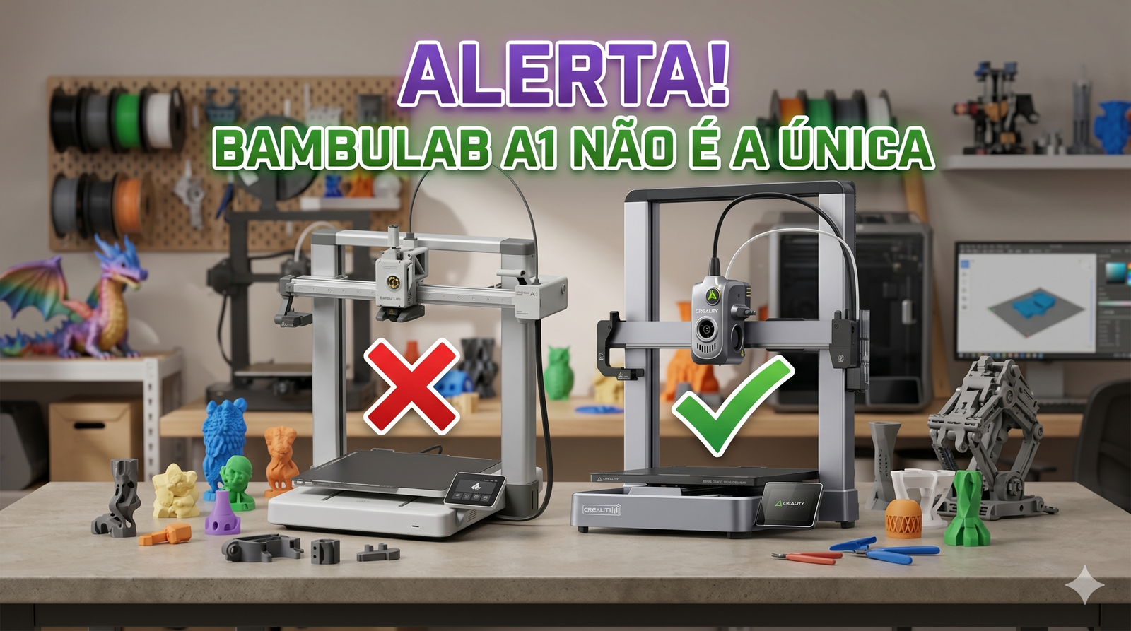 BAMBULAB A1 NÃO É A ÚNICA IMPRESSORA 3D PARA VOCÊ COMEÇAR - ALERTA