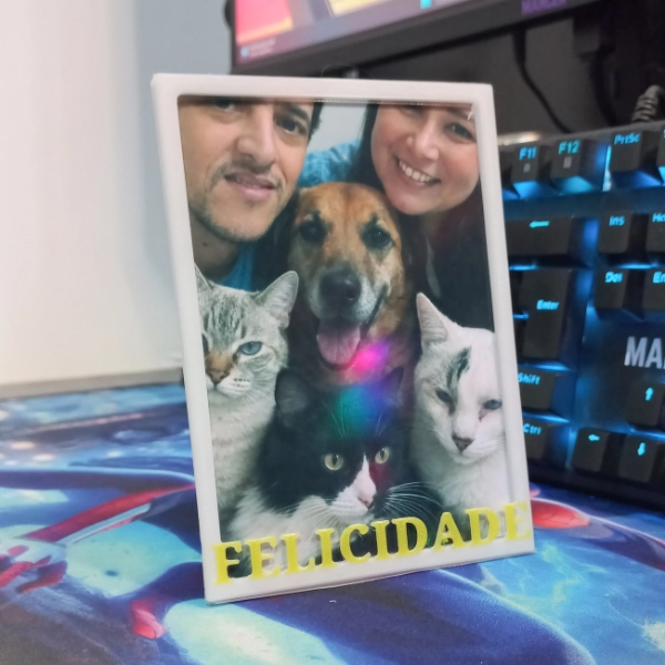 Galeria Porta-Retrato Decorativo em Impressão 3D com Frase Personalizável