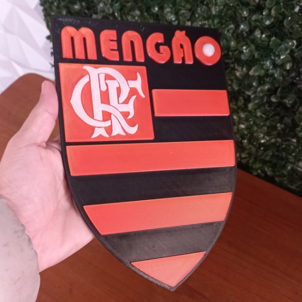 Galeria Escudo Decorativo Mengão em Impressão 3D – Placa de Parede