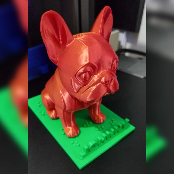 Galeria Escultura Buldogue Francês Personalizada com Nome em Impressão 3D