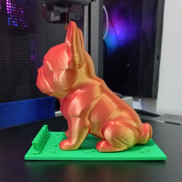 Galeria Escultura Buldogue Francês Personalizada com Nome em Impressão 3D
