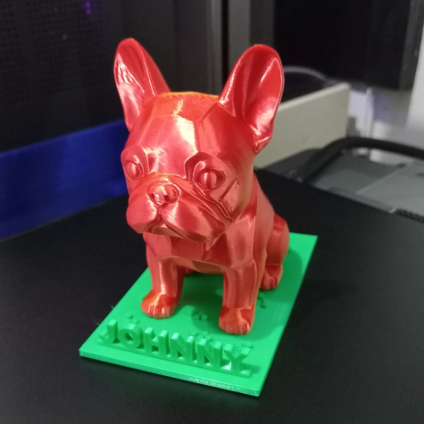 Galeria Escultura Buldogue Francês Personalizada com Nome em Impressão 3D