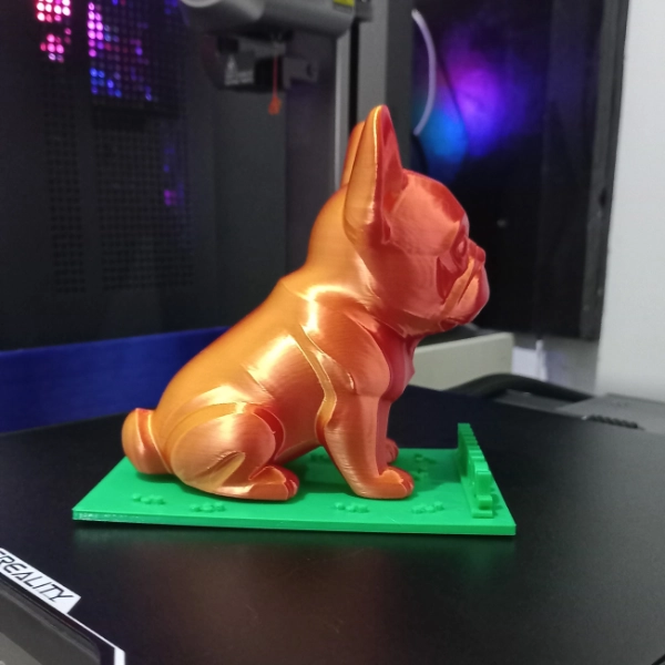 Galeria Escultura Buldogue Francês Personalizada com Nome em Impressão 3D