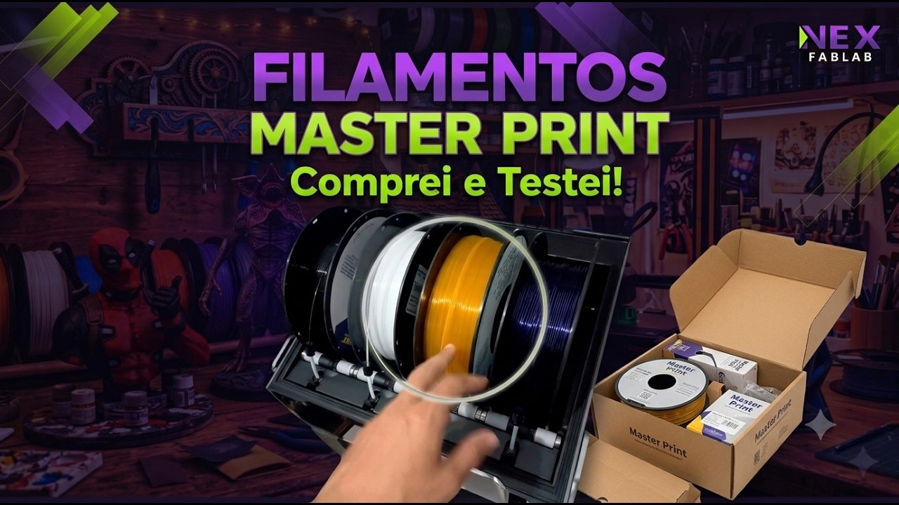 ABRINDO E TESTANDO FILAMENTOS PLA MASTERPRINT PARA IMPRESSÃO 3D