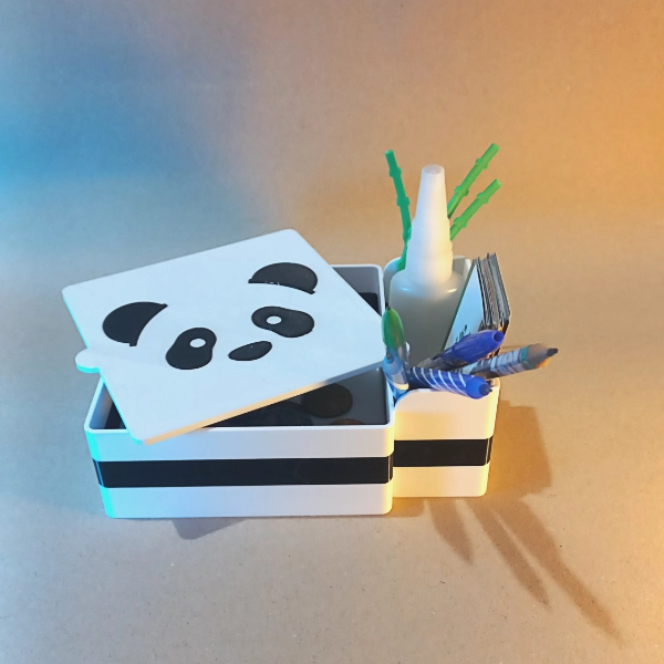 Galeria Organizador de Mesa Panda – Porta-Objetos e Porta-Canetas Criativo